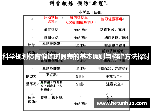 科学规划体育锻炼时间表的基本原则与构建方法探讨